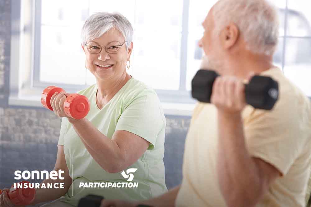 Senior citizens exercising