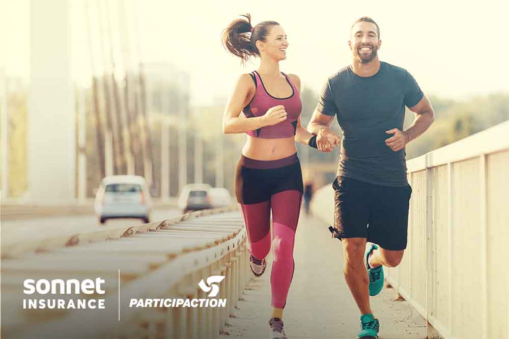 Man and woman jogging together